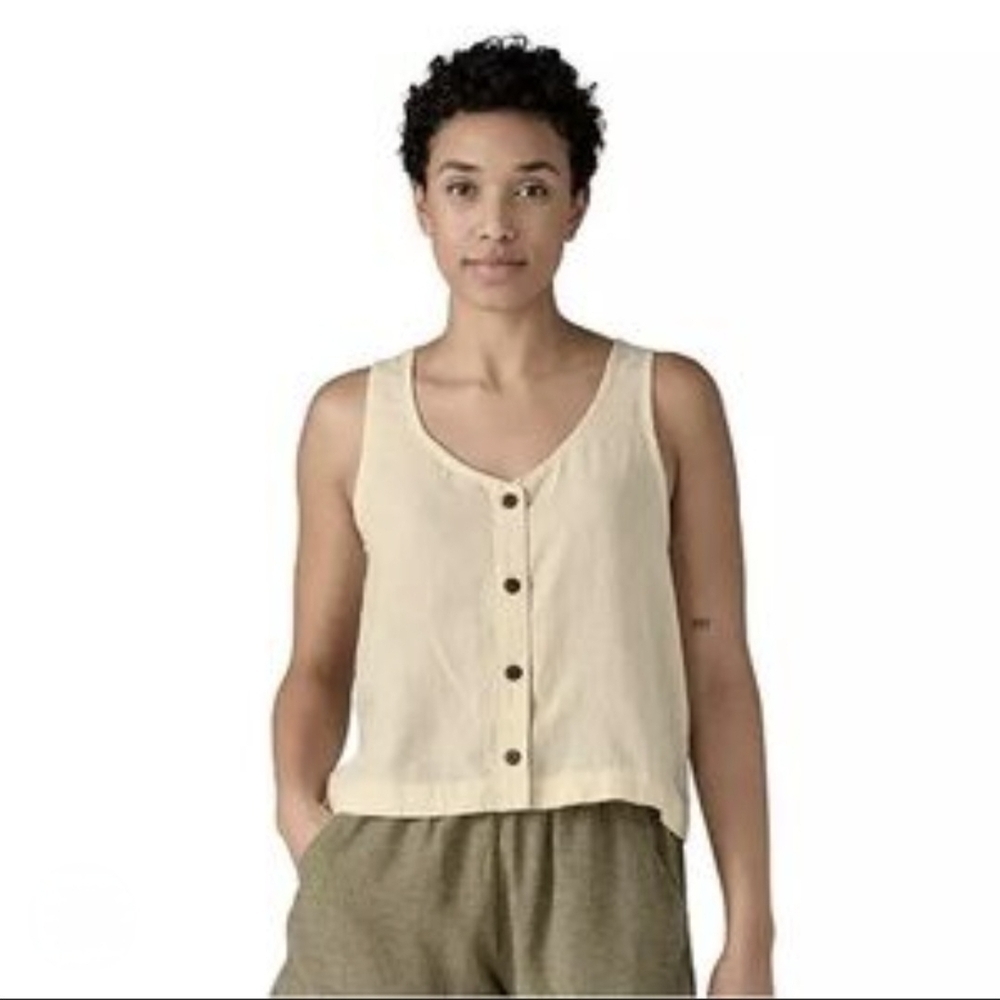 BNWT Patagonia Garden Island Top Reversible Hemp & TENCEL M Natural Beige
